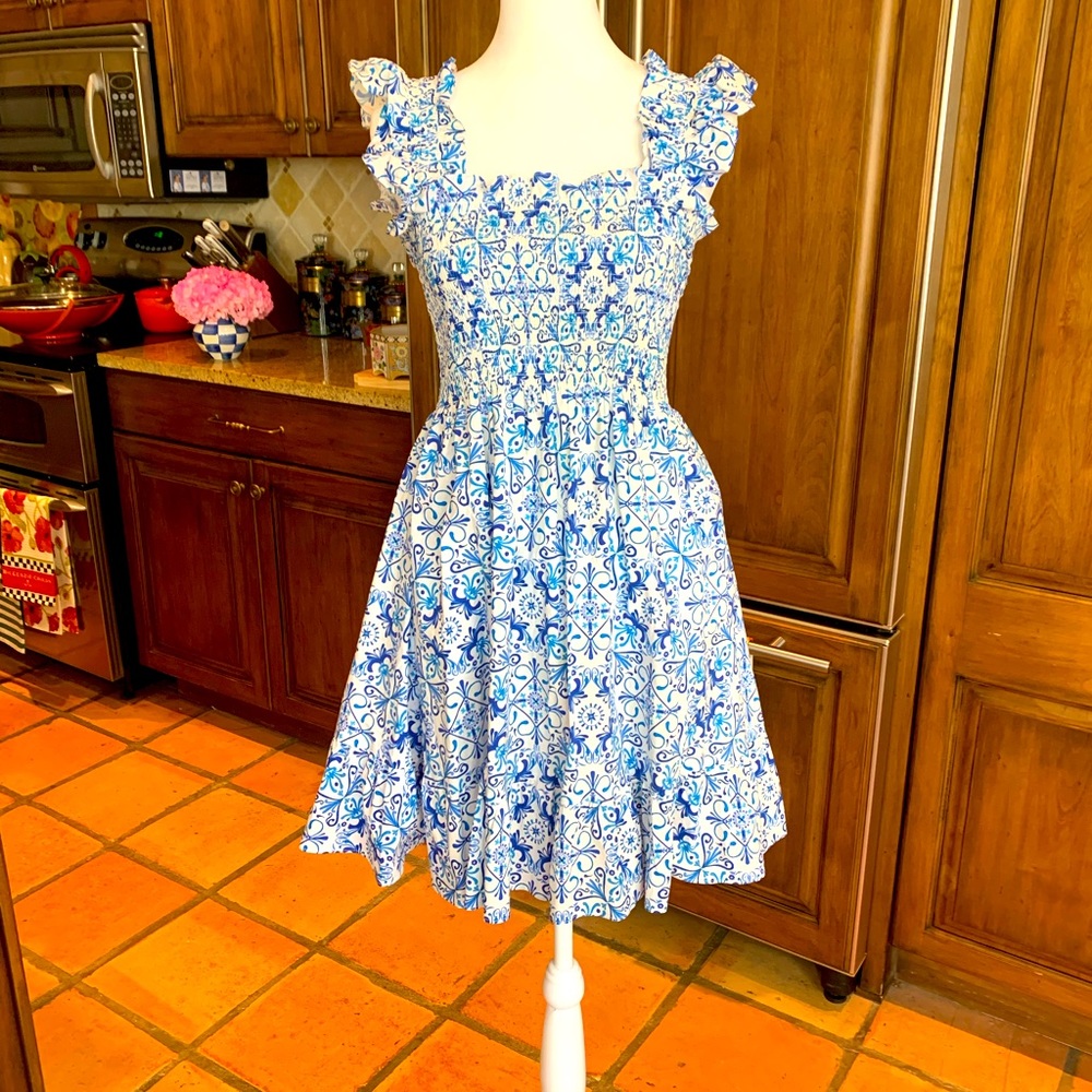 Hill House Nap Dress Blue Mosaic size XXS